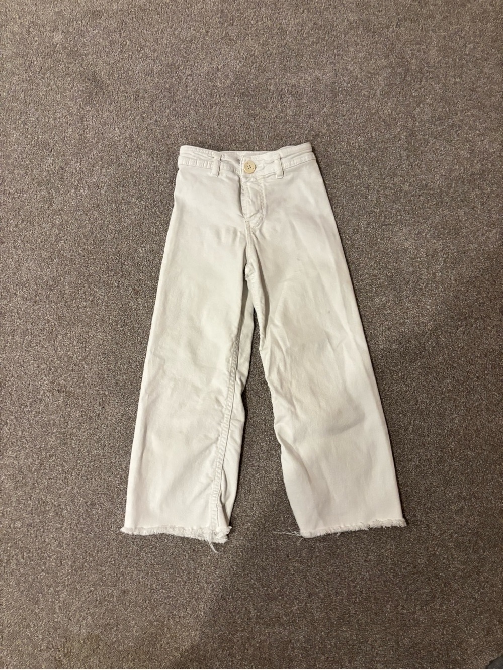 Zara Kids White Wide-Leg Jeans